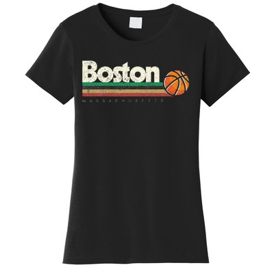 Basketball Boston City Bball Retro Stripes Women's T-Shirt