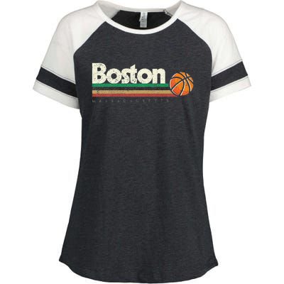 Basketball Boston City Bball Retro Stripes Enza Ladies Jersey Colorblock Tee