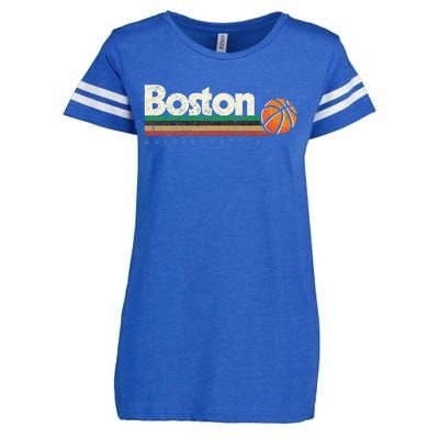 Basketball Boston City Bball Retro Stripes Enza Ladies Jersey Football T-Shirt