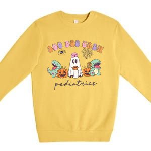 Boo Boo Crew Pediatrics Nurse Dinosaur Halloween Peds Crew Premium Crewneck Sweatshirt