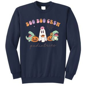 Boo Boo Crew Pediatrics Nurse Dinosaur Halloween Peds Crew Sweatshirt