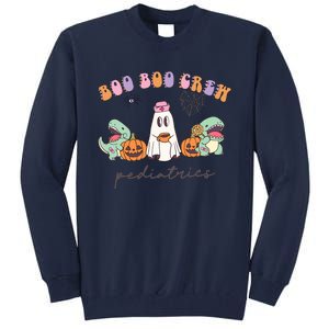 Boo Boo Crew Pediatrics Nurse Dinosaur Halloween Peds Crew Tall Sweatshirt