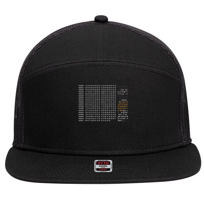 Bitcoin Block Code 7 Panel Mesh Trucker Snapback Hat