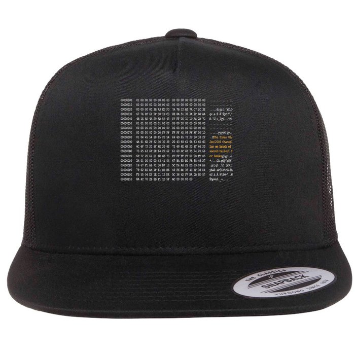 Bitcoin Block Code Flat Bill Trucker Hat