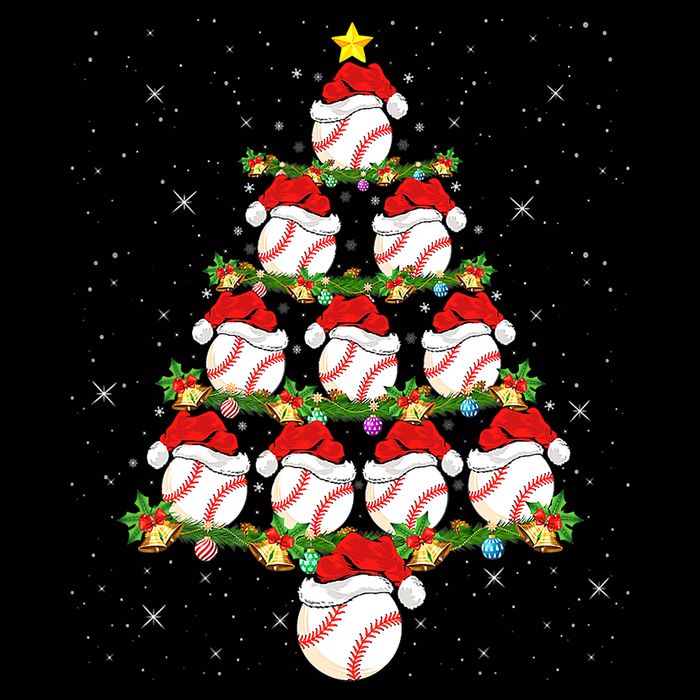 Baseball Ball Christmas Santa Love Lights Xmas Boys Cooling Performance Crew T-Shirt