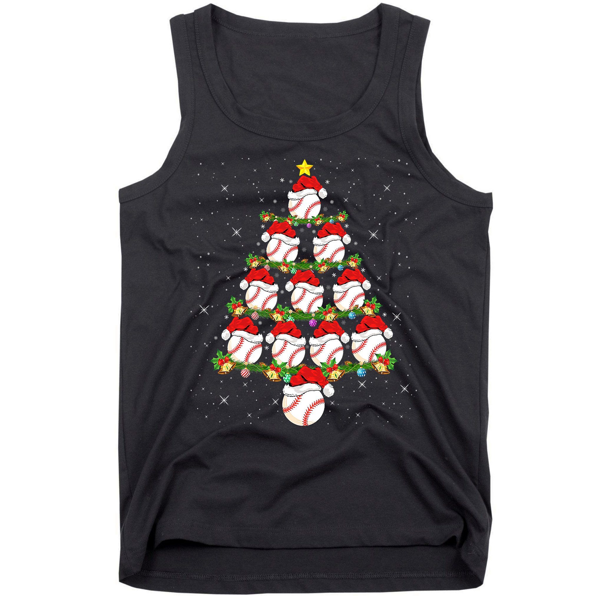 Baseball Ball Christmas Santa Love Lights Xmas Boys Tank Top