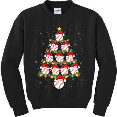 Baseball Ball Christmas Santa Love Lights Xmas Boys Kids Sweatshirt