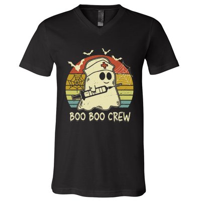 boo boo crew nurse halloween nurse costume out V-Neck T-Shirt