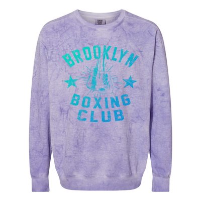 Brooklyn Boxing Club Vintage Distressed Boxing Gift Colorblast Crewneck Sweatshirt