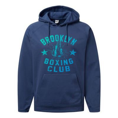 Brooklyn Boxing Club Vintage Distressed Boxing Gift Performance Fleece Hoodie