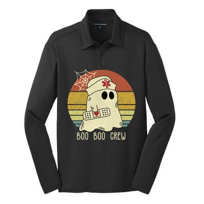 Boo Boo Crew Nurse Halloween Nurse For Women Silk Touch Performance Long Sleeve Polo