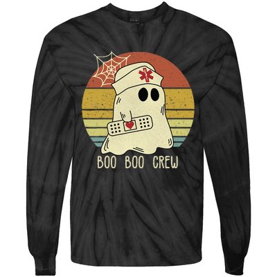 Boo Boo Crew Nurse Halloween Nurse For Women Tie-Dye Long Sleeve Shirt