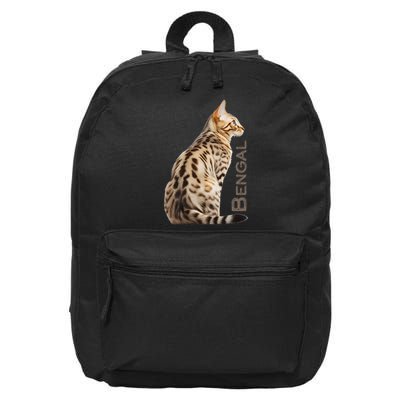 Bengal Breed Cat Dad Leopard Print Spotted Kitty 16 in Basic Backpack