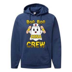 Boo Boo Crew Nurse Halloween CRNA Nurse For Women Performance Fleece Hoodie