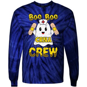 Boo Boo Crew Nurse Halloween CRNA Nurse For Women Tie-Dye Long Sleeve Shirt