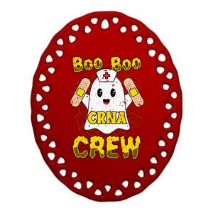 Boo Boo Crew Nurse Halloween CRNA Nurse For Women Ceramic Oval Ornament