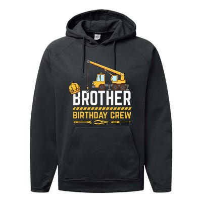 Brother Birthday Crew Construction Birthday Performance Fleece Hoodie