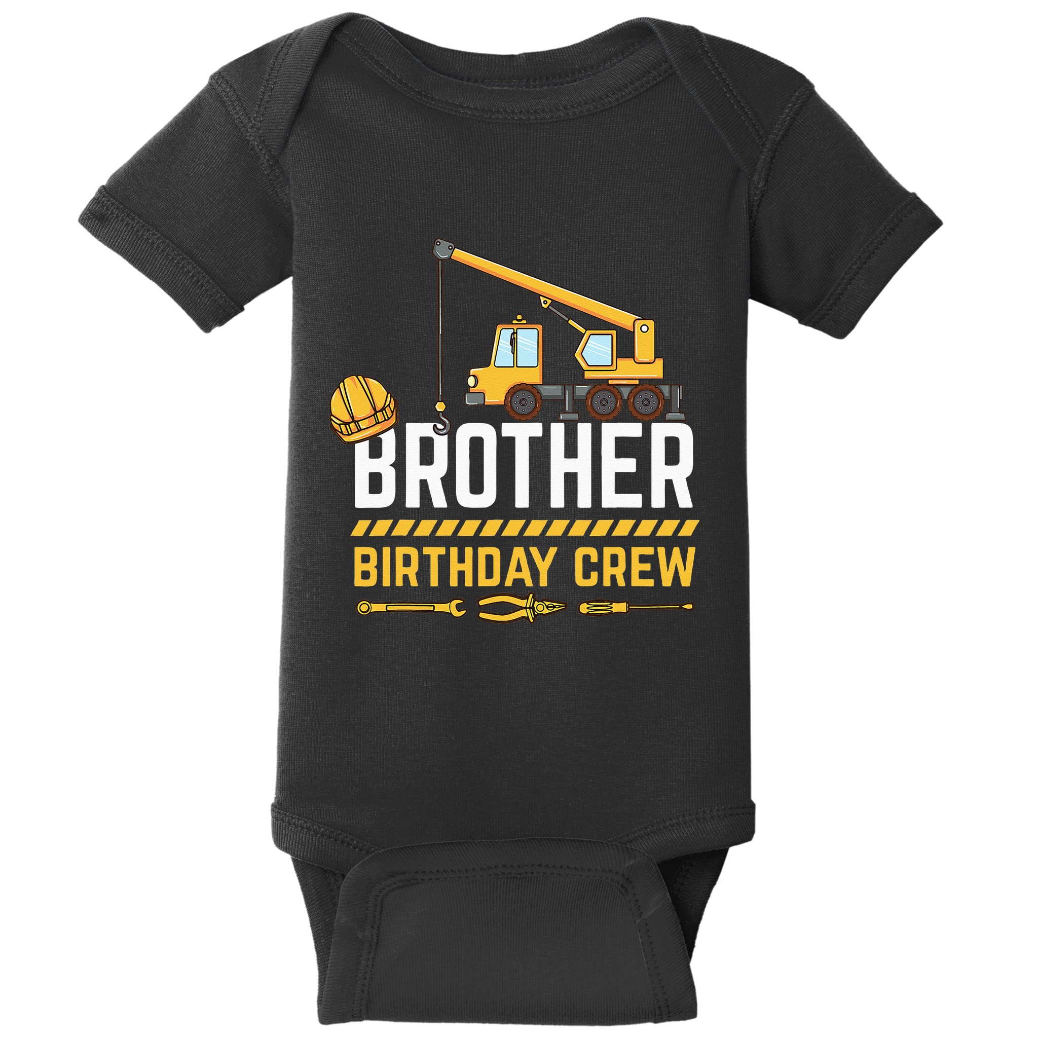Brother Birthday Crew Construction Birthday Baby Bodysuit