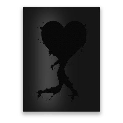 Black Bleeding Cut Open Broken Healing Heart Valentine .Png Poster