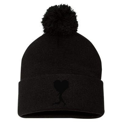 Black Bleeding Cut Open Broken Healing Heart Valentine .Png Pom Pom 12in Knit Beanie