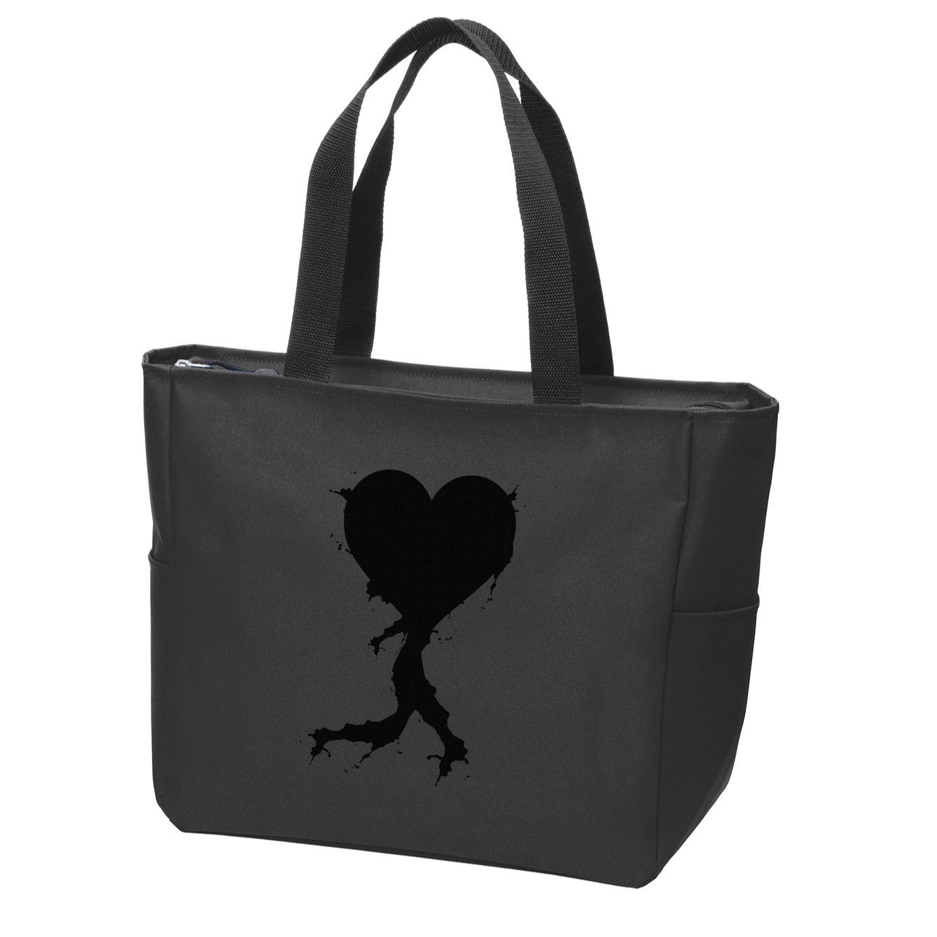 Black Bleeding Cut Open Broken Healing Heart Valentine .Png Zip Tote Bag