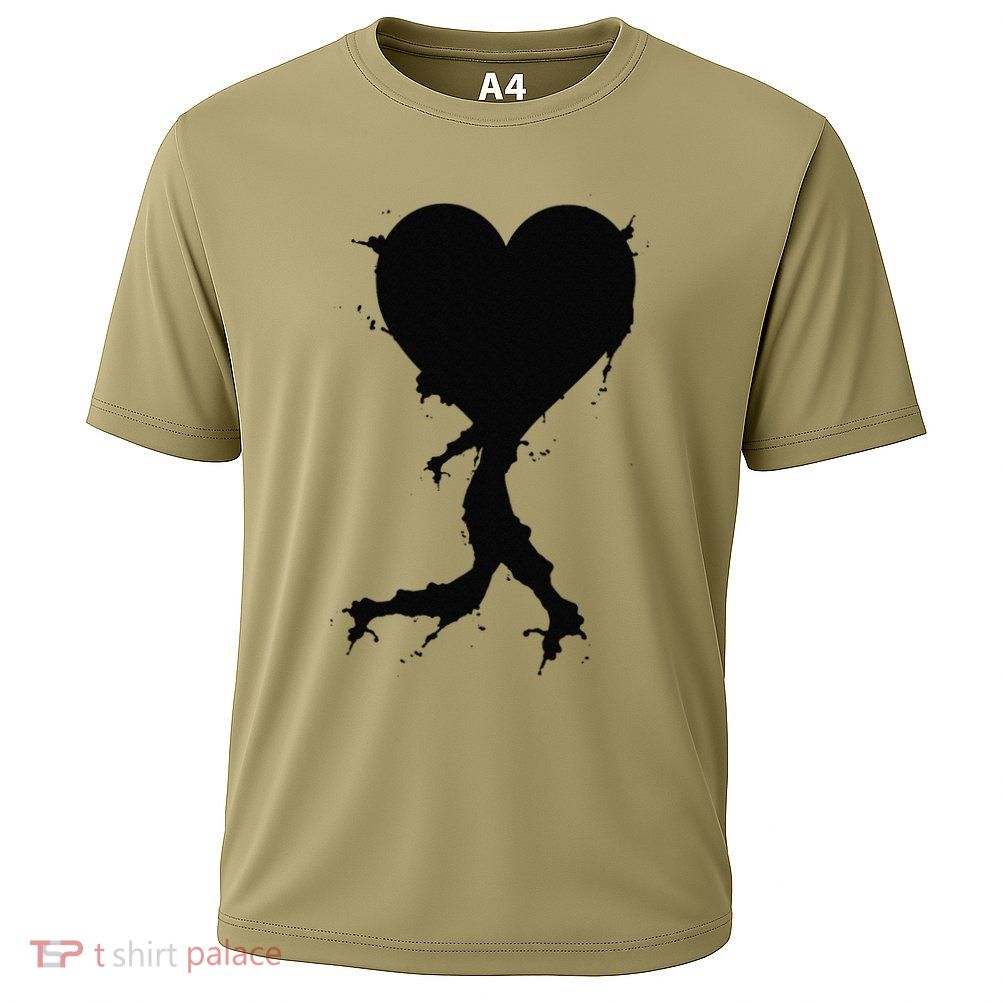 Black Bleeding Cut Open Broken Healing Heart Valentine .Png Performance Shirt