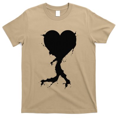 Black Bleeding Cut Open Broken Healing Heart Valentine .Png T-Shirt
