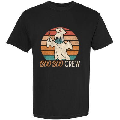 Boo Boo Crew Ghost Nurse Halloween Costume Nurses RN Vintage Garment-Dyed Heavyweight T-Shirt