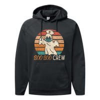 Boo Boo Crew Ghost Nurse Halloween Costume Nurses RN Vintage Performance Fleece Hoodie