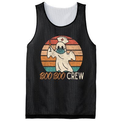 Boo Boo Crew Ghost Nurse Halloween Costume Nurses RN Vintage Mesh Reversible Basketball Jersey Tank