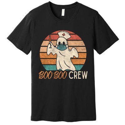 Boo Boo Crew Ghost Nurse Halloween Costume Nurses RN Vintage Premium T-Shirt