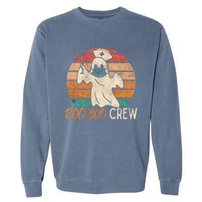 Boo Boo Crew Ghost Nurse Halloween Costume Nurses RN Vintage Garment-Dyed Sweatshirt