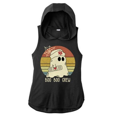 Boo Boo Crew Nurse Halloween Nurse Ladies PosiCharge Tri-Blend Wicking Draft Hoodie Tank