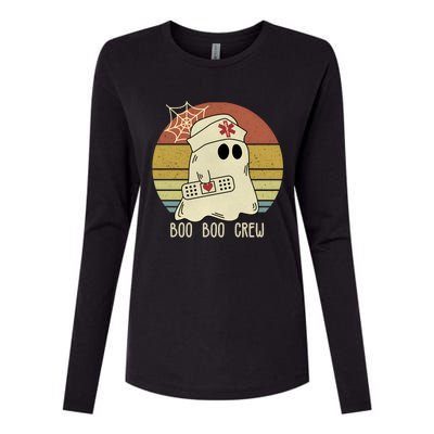 Boo Boo Crew Nurse Halloween Nurse Womens Cotton Relaxed Long Sleeve T-Shirt