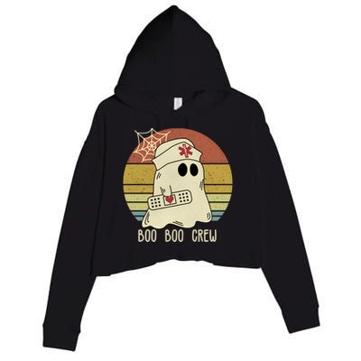 Boo Boo Crew Nurse Halloween Nurse Crop Fleece Hoodie