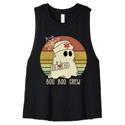 Boo Boo Crew Nurse Halloween Nurse Women's Racerback Cropped Tank