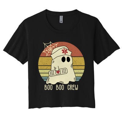 Boo Boo Crew Nurse Halloween Nurse Women's Crop Top Tee