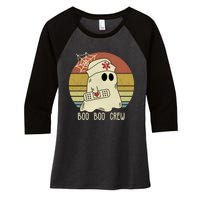 Boo Boo Crew Nurse Halloween Nurse Women's Tri-Blend 3/4-Sleeve Raglan Shirt