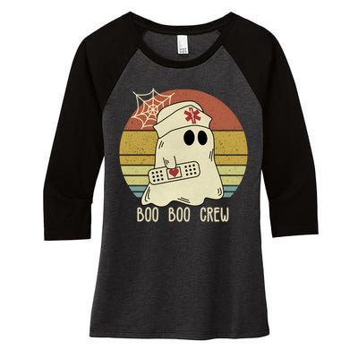 Boo Boo Crew Nurse Halloween Nurse Women's Tri-Blend 3/4-Sleeve Raglan Shirt