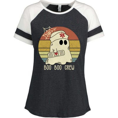 Boo Boo Crew Nurse Halloween Nurse Enza Ladies Jersey Colorblock Tee