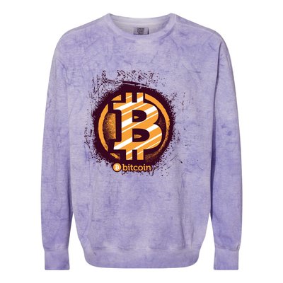 Bitcoin BTC Crypto Cryptocurrency Trader Colorblast Crewneck Sweatshirt