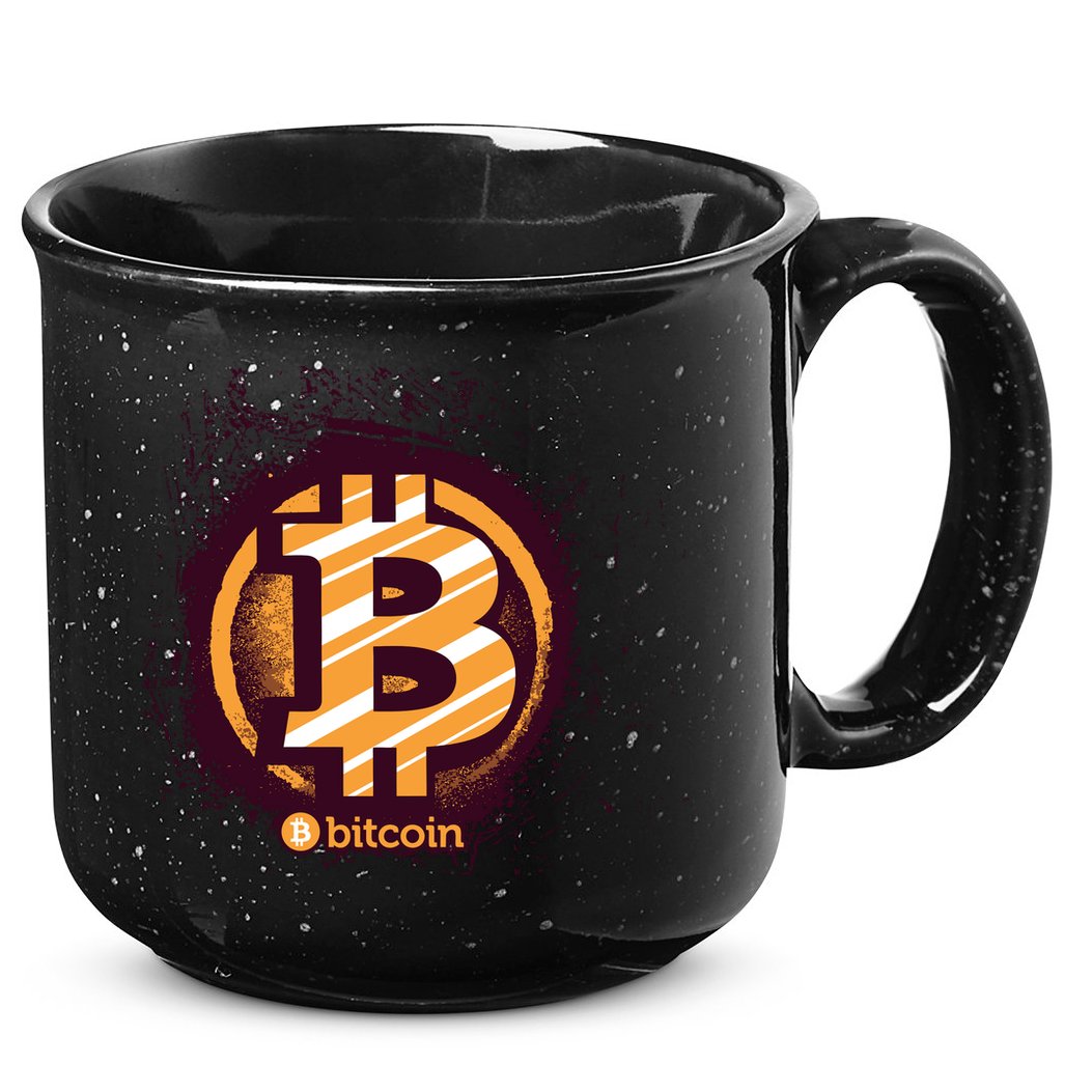 Bitcoin BTC Crypto Cryptocurrency Trader 15oz Campfire Ceramic Mug