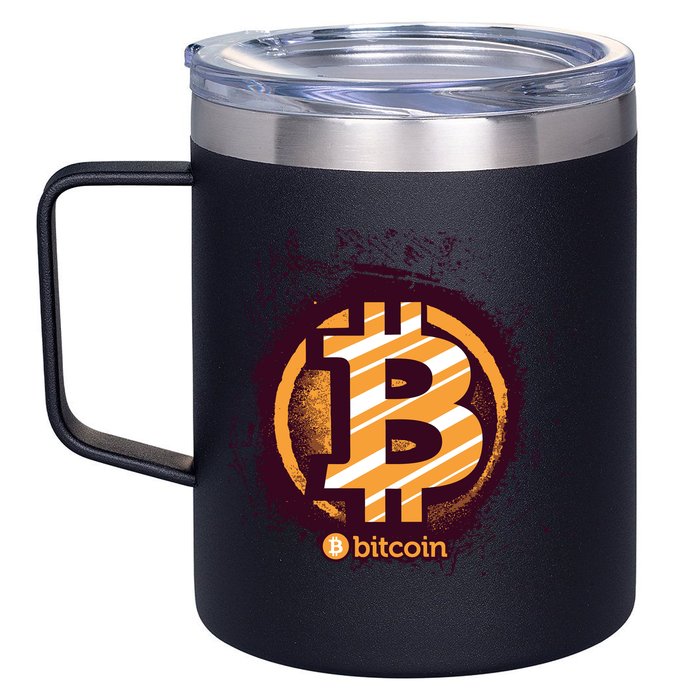 Bitcoin BTC Crypto Cryptocurrency Trader 12oz Stainless Steel Coffee Mug