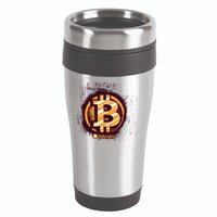 Bitcoin BTC Crypto Cryptocurrency Trader 16oz Travel Tumbler