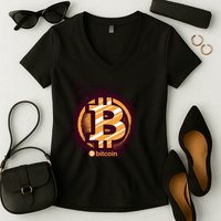 Bitcoin BTC Crypto Cryptocurrency Trader Women's V-Neck T-Shirt