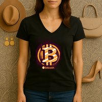 Bitcoin BTC Crypto Cryptocurrency Trader Women's V-Neck T-Shirt