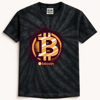 Bitcoin BTC Crypto Cryptocurrency Trader Kids Tie-Dye T-Shirt