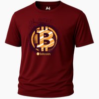Bitcoin BTC Crypto Cryptocurrency Trader Cooling Performance Crew T-Shirt