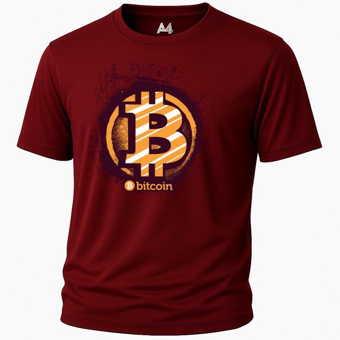 Bitcoin BTC Crypto Cryptocurrency Trader Cooling Performance Crew T-Shirt