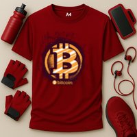 Bitcoin BTC Crypto Cryptocurrency Trader Cooling Performance Crew T-Shirt
